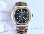 Swiss Replica Patek Philippe Ladies Nautilus Watch Diamond Bezel